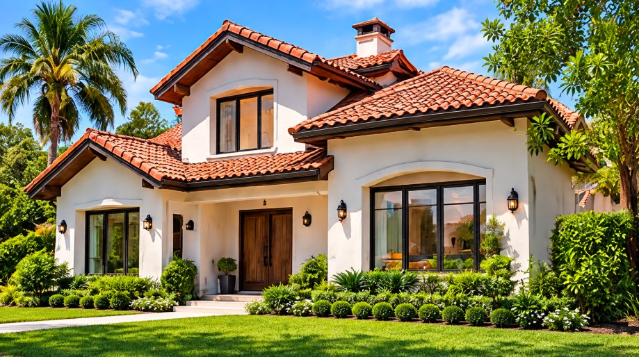 Los Angeles home with a new clay tile roof by Amoza Roofing