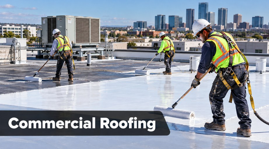 Commercial flat roof with rooftop equipment on a Los Angeles building