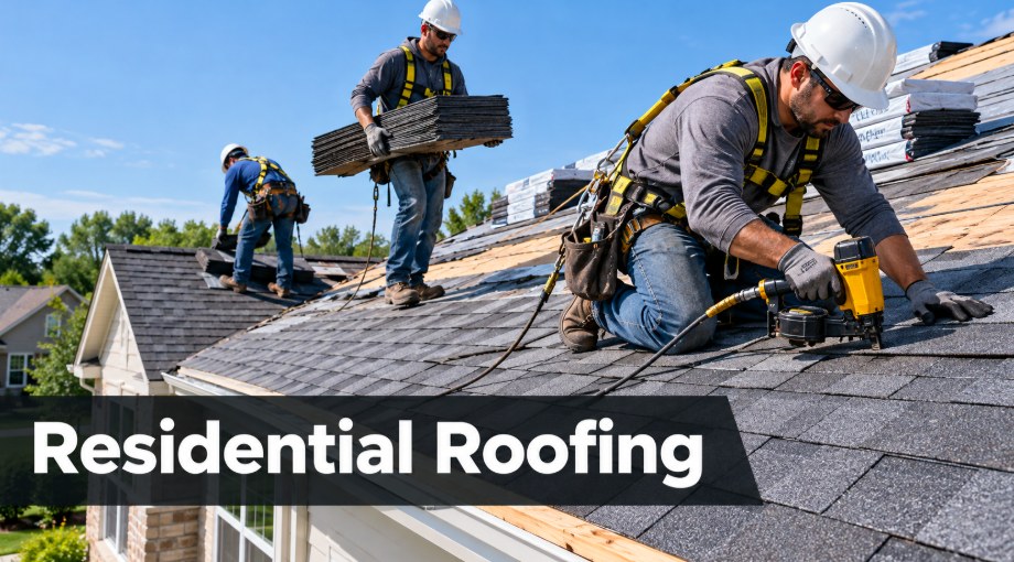 Finished residential roof on a Los Angeles home