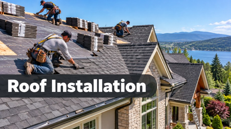 Roofing crew installing a new roof on a Los Angeles home