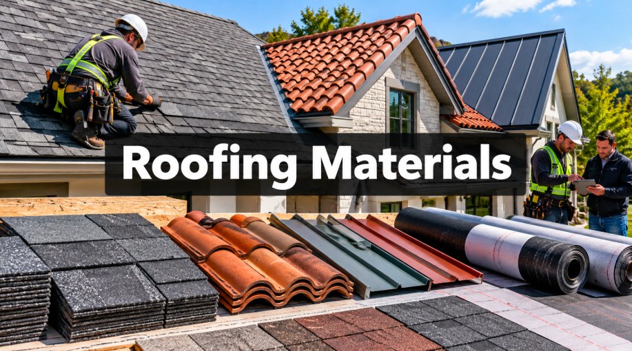 Comparison of asphalt shingle, tile and metal roofing materials